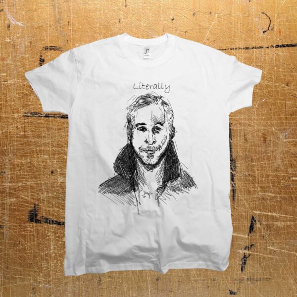 A portrait drawing of literally Ryan Gosling illustrated by an artist Žilvinas Bražukas Production