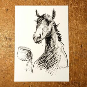 Horse with a Cup - Postcard